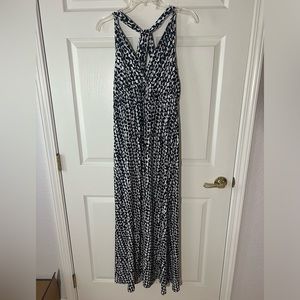 Vintage 90s Necessary Objects B&W‎ Tessellation Pattern Maxi Dress, Sz 3X